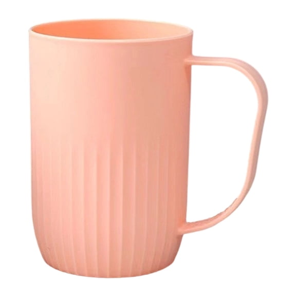 Reusable Plastic Cups, Unbreakable Plastic Coffee Cups with Handle, Ribbed Texture Reusable Plastic Mug, Drinking Cups for Kitchen, 2.75 x 3.93 inch