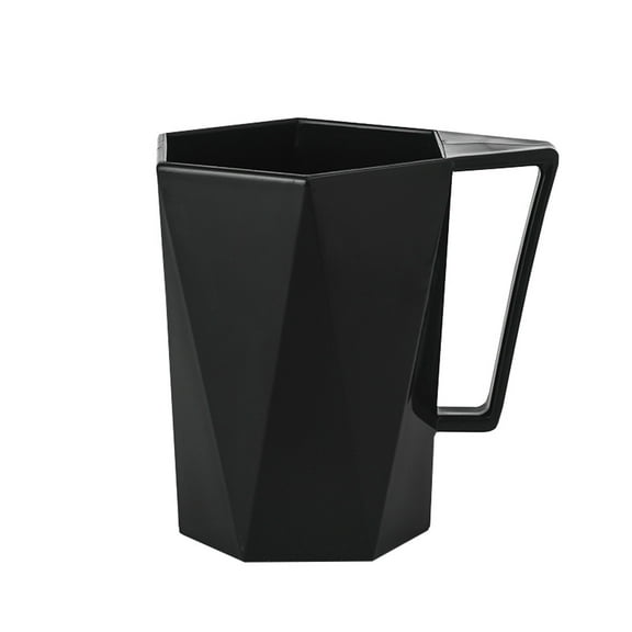 Reusable Plastic Drinking Cups for Milk, Juice, Lemonade, Coffee & Tea Geometric Pattern Mugs, Reusable Plastic Cups, Novelty Drinking Cups, Personality Kitchen Cups Beverage Mugs(Black)