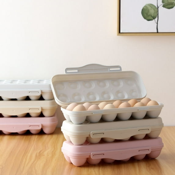 Storage Containers, Reusable Egg Carton With Lid 12 Grid Stackable Fridge Egg Holder Tray For Kitchen Restaurant & Camping Storage 1pc, Home Decor