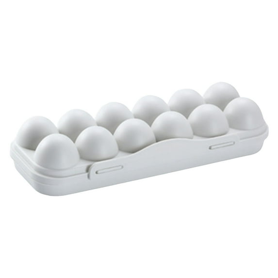 Reusable Plastic Egg Carton With Lid 12 Grid Stackable Fridge Egg Holder Tray For Kitchen Restaurant & Camping Storage 1Pc Storage Containers Home Decor