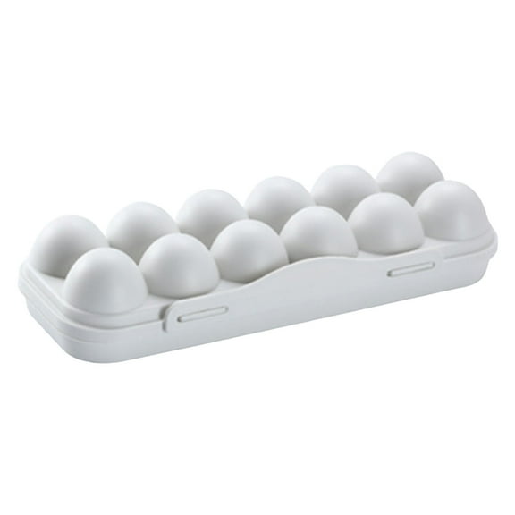 Reusable Plastic Egg Carton With Lid 12 Grid Stackable Fridge Egg Holder Tray For Kitchen Restaurant & Camping Storage 1Pc Storage Containers Practical Home Decor