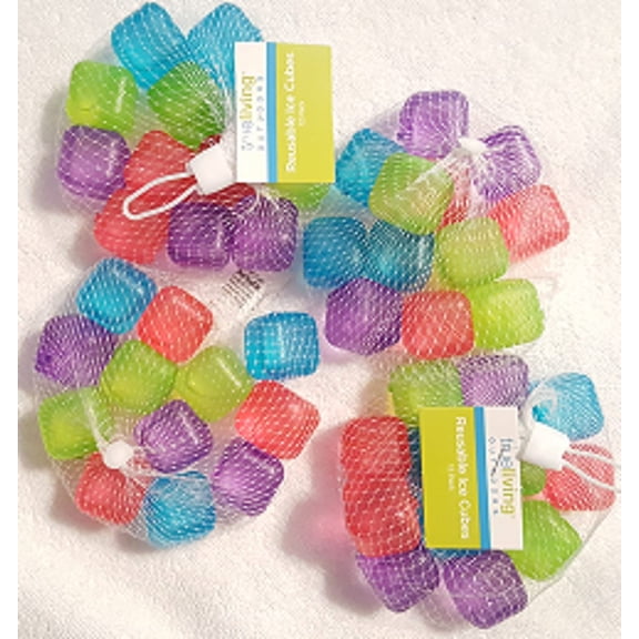 Reusable Plastic Ice Cubes - Colors May Vary (48 cubes)