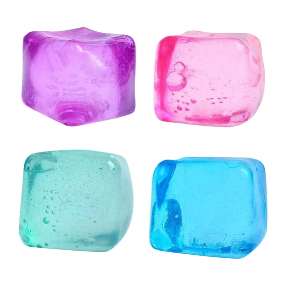 Reusable Plastic Ice Cubes Square Shape NonToxic Freezable Chilling Stones for Beverage Cooling Home Kitchen Bar Use