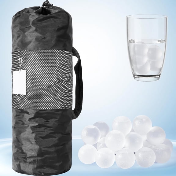 Reusable Plastic Ice Cubes for Drinks 380 Pack Transparent Round