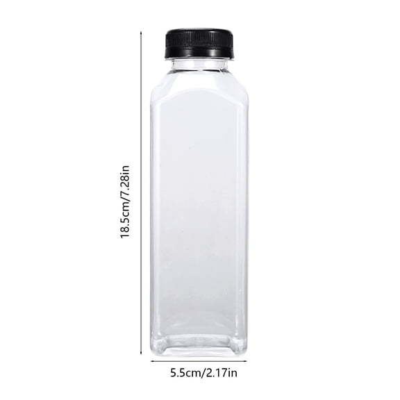 Reusable Plastic Juice Bottles with Lids, 17oz 25oz 34oz Clear Beverage Containers for Water, Iced Tea, Milk, Cold Brew, Fridge Storage, BPA-Free