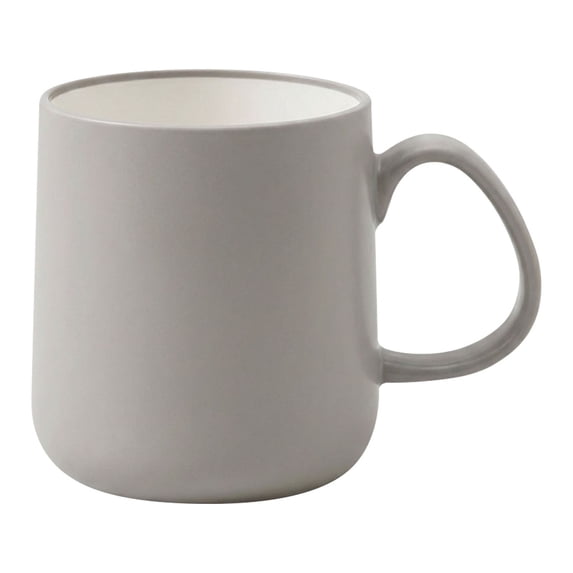 Reusable Plastic Mug with Easy to Grip Handle, Unbreakable Drinking Cup for Tea, Coffee, Camping, Multi Purpose Mouthwash Mug for Bathroom Kitchen Use, Dishwasher Safe,Grey