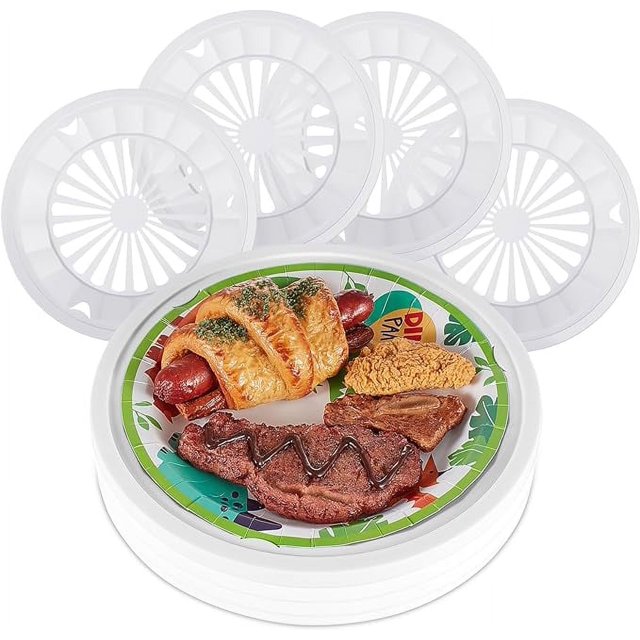 Reusable Plastic Paper Plate Holders, Round Paper Plate Holder Set