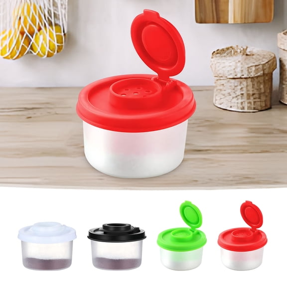 Reusable Plastic Pepper Shaker Set for Camping, Picnic, Lunch Box Seasoning Storage