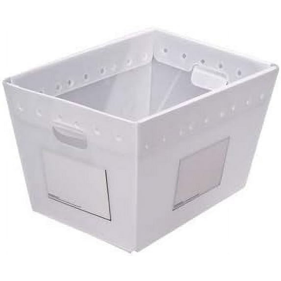Reusable Plastic Postal Tote, Storage Box Collapsible Tote, Lightweight, Water-Resistant, (Pack of 6), Natural