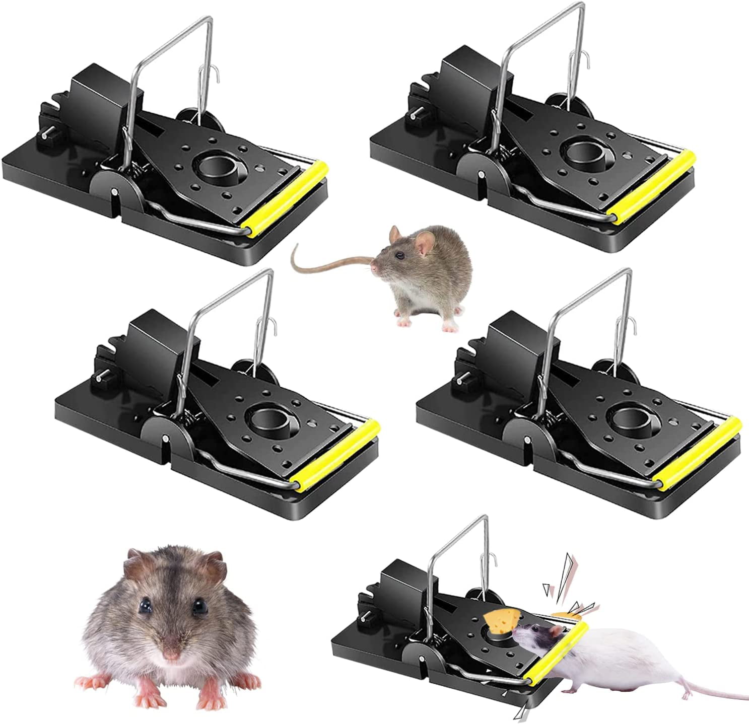 6 Pack Mouse Traps, Large Rat Trap for Home, Instant Kill Trap for Indoor,  Reusable Sanitary Safe Mice Traps, Quick Effective Mouse Catcher for Family