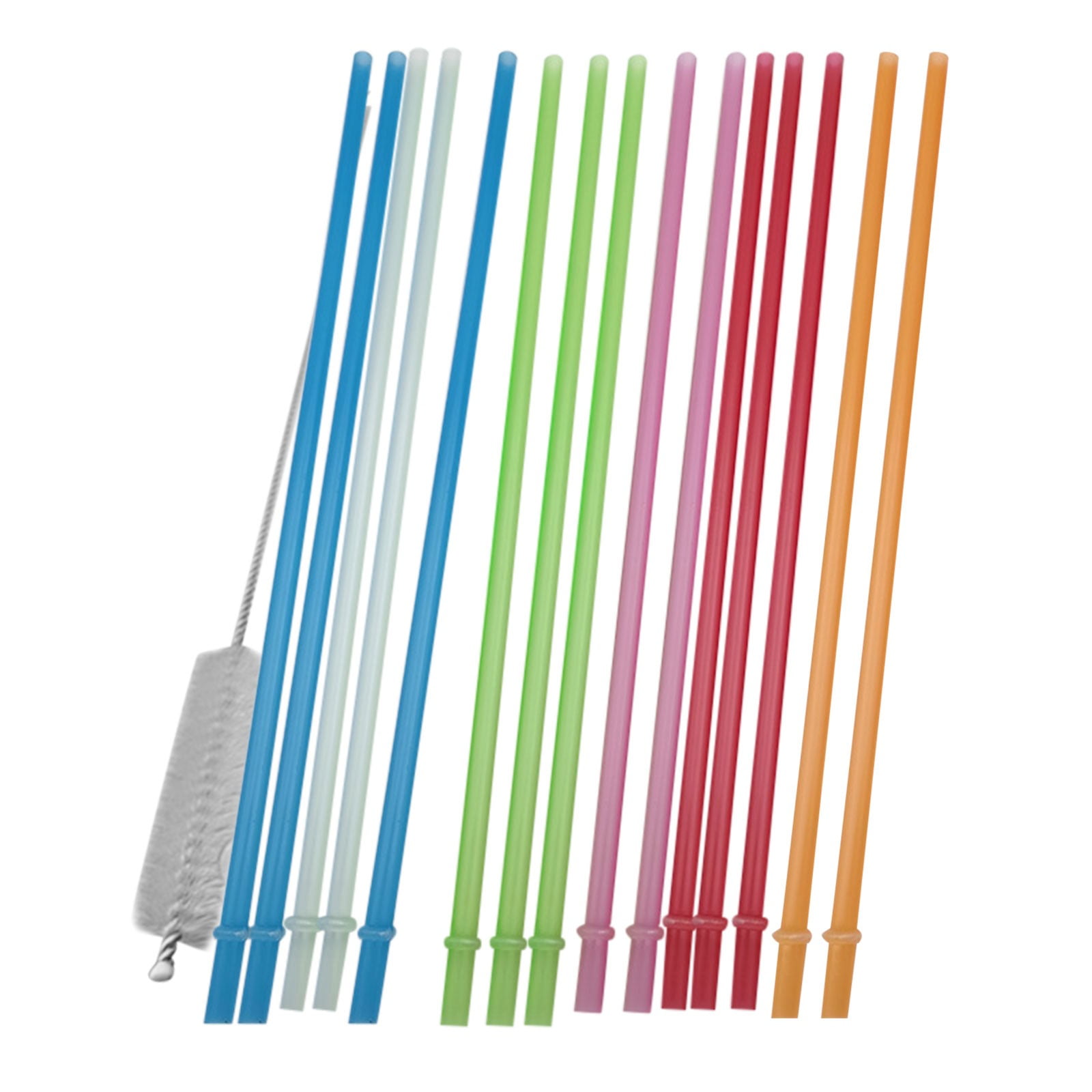 Straw Ring Reusable Straw, 31.5cm - with Ring, Rainbow Colors - for Drinks ...
