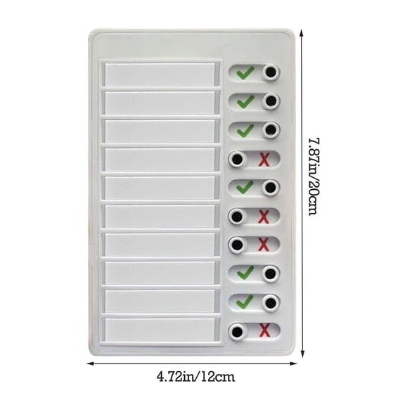 Reusable Plastic To-Do List Memo Board with Slider  Detachable Chore Chart for Kids or Office Planning