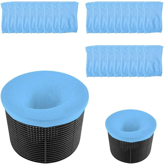 Reusable Pool Skimmer Socks, 50-Pack Filter Basket Covers for Inground and Above Ground Pools, Protects Pool Filters from Debris and Leaves
