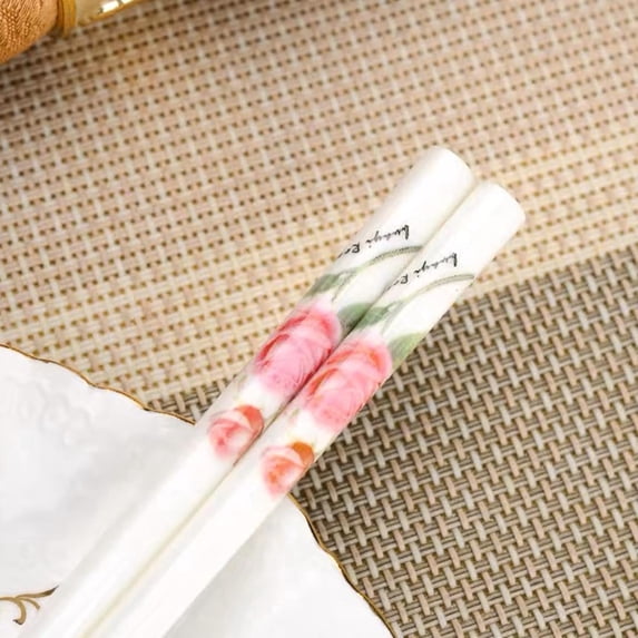 Yardley London Dishwasher Safe White High-Strength Bone China Chopsticks (2 Pairs)
