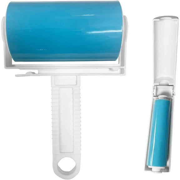 Reusable Portable Lint Roller 2 Pack Washable Sticky Lint Roller Travel Pet Hair Remover Brush Include Medium/Mini Size Cleaner for Clothes Cat Dog Hair Travel