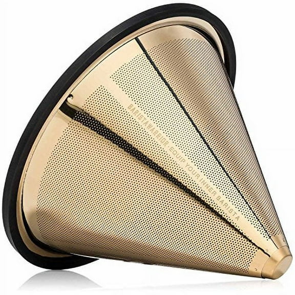 Reusable Pour Over Coffee Filter for Chemex and Hario V60 (Gold) by Barista Warrior