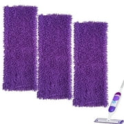 Reusable Microfiber Mop Pads for SwifferPowerMop 3 Pack, Power Mop Pads Refills for 13 ''-15 '' Spray Mop, Machine Washable Pad Replacement for Multi-Surface Floor Cleaning