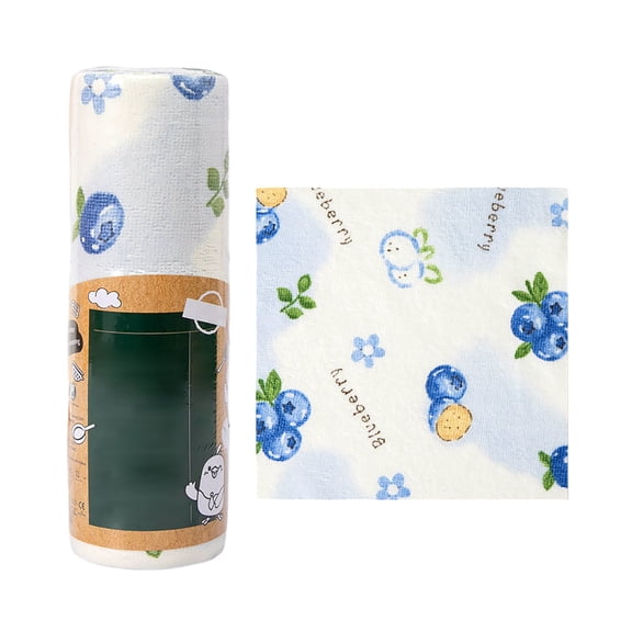 Reusable Printed Kitchen Towels, Washable Cotton Cleaning Cloths, Eco-Friendly Paper Towel Replacements(A Roll)