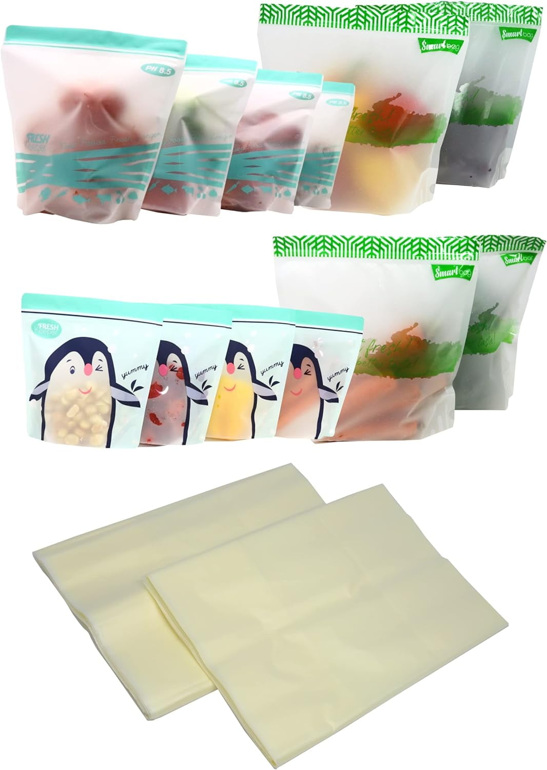 Reusable Produce Saver Bags BPA Free Food Saver Green Bags, Keep