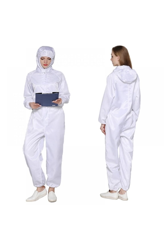 Reusable Protective Clothing, Anti-Static Dustproof Particles Proof Workwear with Zip Front Opening