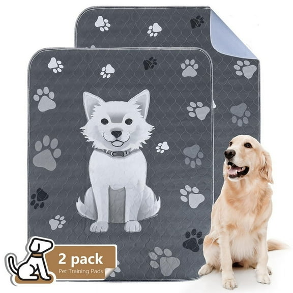 Reusable Puppy Pads 2 Pack 36inchx41inch Washable PeePads for Dogs Training, Super Absorbent Wee Wee Dog PeePads