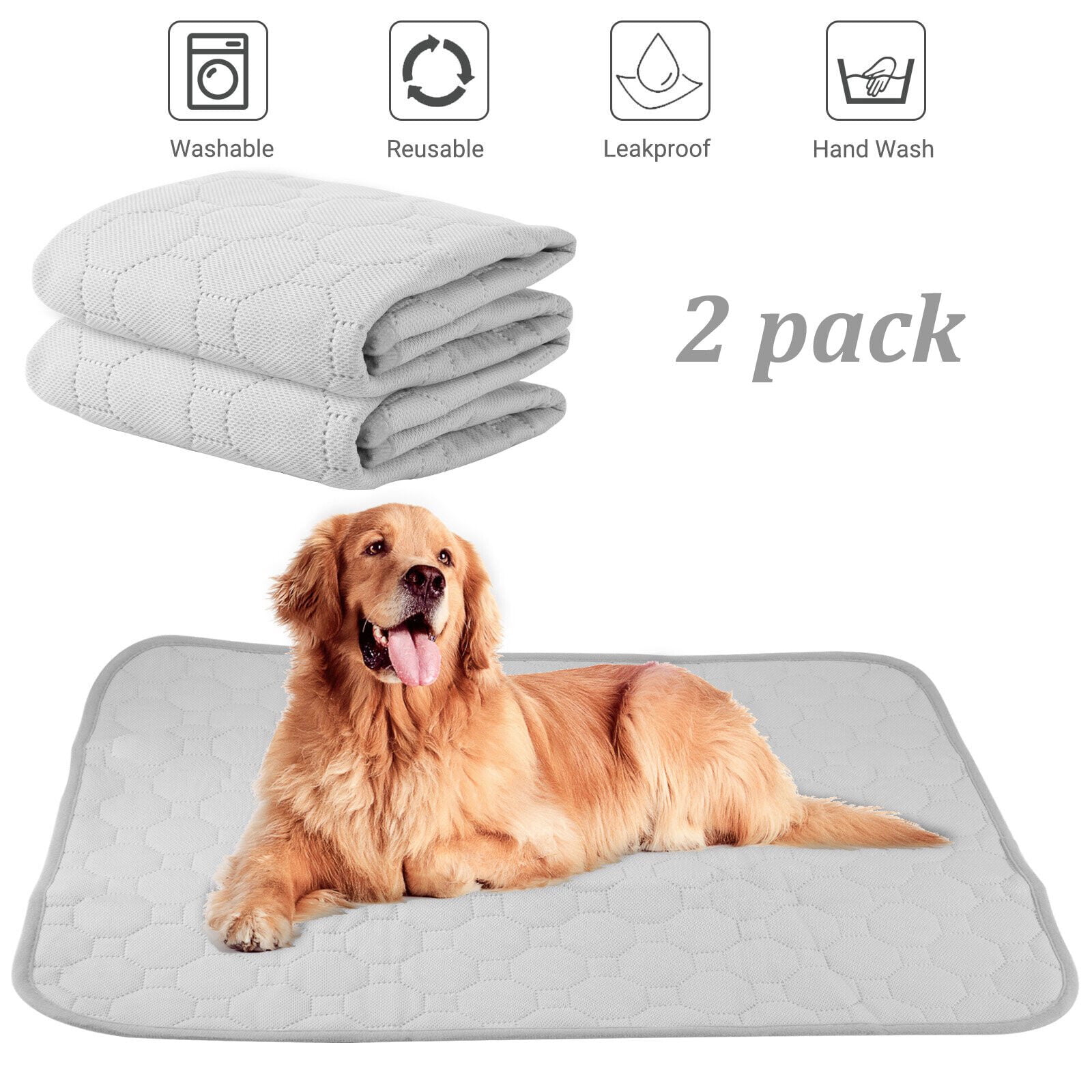 Reusable Puppy Pads, Washable Pee Pads for Dogs, Absorbent and Leakproof Training Mats for Potty, Bed, Sofa