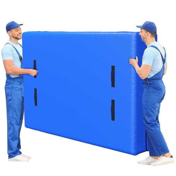 Reusable Queen Mattress Moving Cover, Heavy Duty Waterproof Storage Bag with Zipper and 8 Durable Handles, Fits Deep Mattress, Blue