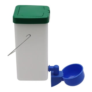 Reusable Rabbit Water Bottle with Water Bowl Poultry Chick Auto 1000ml, Red | TYPPKMM