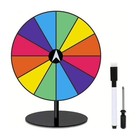 Reusable Rainbows Prizes Wheel Spinner Board Includes Drys Erase Marker And Tool Durability For Classroom Use