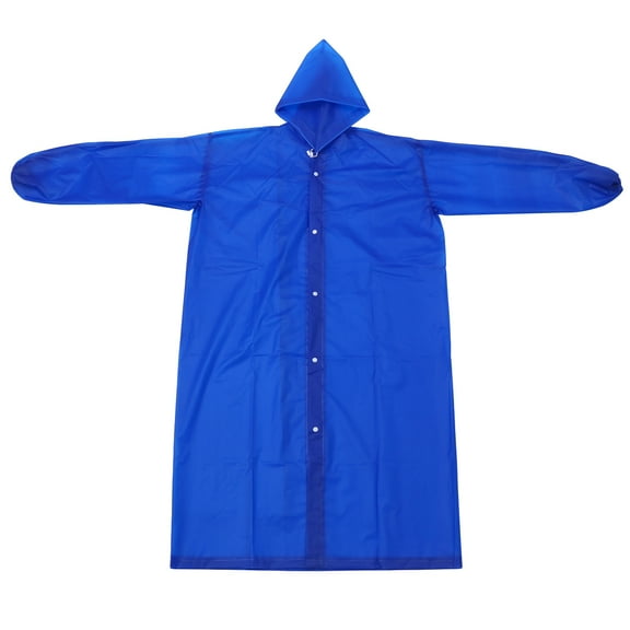 Reusable Raincoat Matte EVA Rain Poncho Outdoor Waterproof Raincoat Outdoor Rainwear for Adults (with Elastic Cuff, Blue)