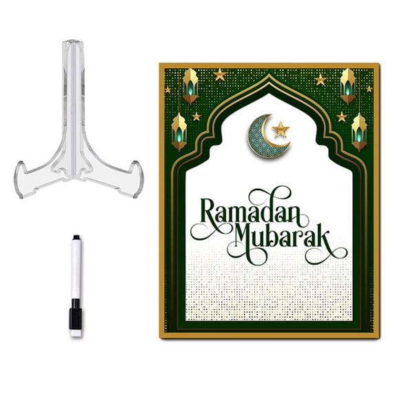 Reusable Ramadan Calendar Board Table Ornament Iftaar Countdown Gifts With Pen