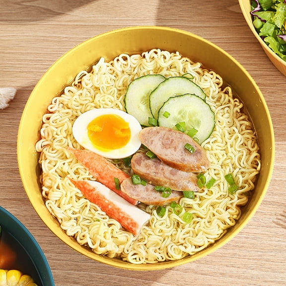 Reusable Ramen Bowls Plastic, Serving Bowls for Salad, Essential Dinnerware for New Apartments Suitable as Housewarming Gifts College Eseentials