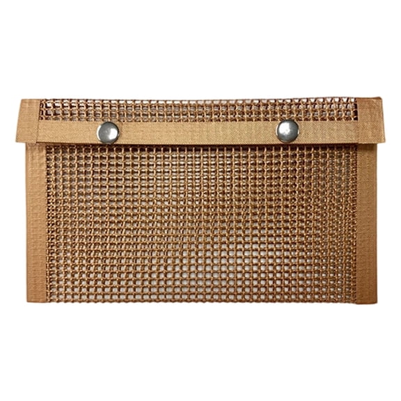 Reusable Rectangular Grill Bag, Non Stick Bbq Mesh Bag, Fiberglass Cooking Mesh for Fryer & Grill, Heat Resistant up to 600°F, Large Size, A Small Copper Barbecue Mesh Bag