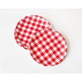 thumbnail image 1 of Reusable Red & White Gingham Checkered Picnic / Dinner Plate, 9 Inch Melamine, Set of 4, 1 of 7