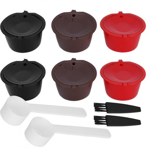Reusable Refillable Coffee Capsule Filter Cup with Spoon Brush Set Cafe Tools for Dolce Gusto
