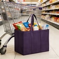 thumbnail image 1 of Reusable Reinforced Handle Grocery Bags, 9.29 Us Gallons Heavy Duty Large Shopping Totes, Stands Upright, Foldable & Washable, For Groceries, Large Capacity Tote for Supermarket & Store, 1 of 6