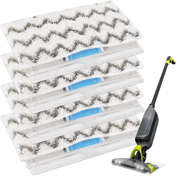 Reusable Replacement Pads Fit Shark Vac Mop VM252 VM251 VM250 VM200 VM190 VC205 QM250, Reusable Wet and Dry Mop Pads, Vacuum Mopping Pad Refills for Hard Floor Cleaning4 PCS