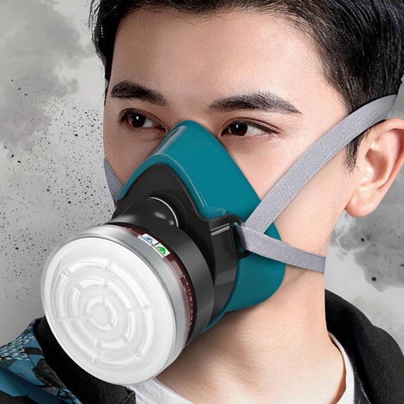 Reusable Respirator Mask, Half Face Respirator with Activated Carbon Filter Cartridge for Painting, Construction, Woodworking, Industrial and Gardening Protection