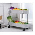 thumbnail image 1 of Reusable Roller Storage Rack Movable 2-Tier Trolley Rack Multifunctional Trolley Stand, 1 of 7