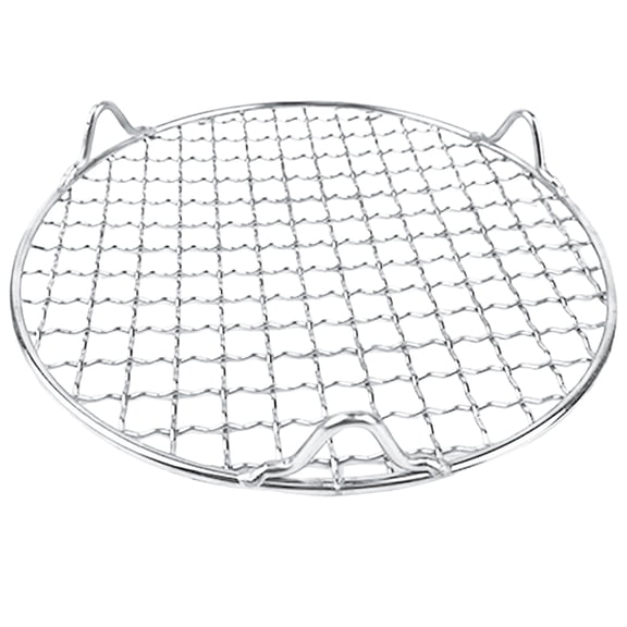 Reusable Round Cooling Rack,Multi-Purpose Barbecue Net,BBQ Net for Grilling,Stainless steel BBQ Grill Mesh,BBQ Rack/Grate/Steam Mesh for Camping Charbroil Outdoor Barbeque(Silver 30.5cm)