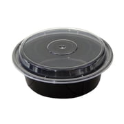 Reusable Round To-Go Food Meal Prep Storage Containers with Leak Proof Snap Lids | ICE N COLD | 100, 32oz