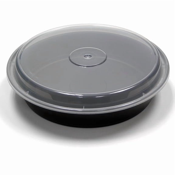 Reusable Round To-Go Food Meal Prep Storage Containers with Leak Proof Snap Lids | ICE N COLD | (100, 48oz)