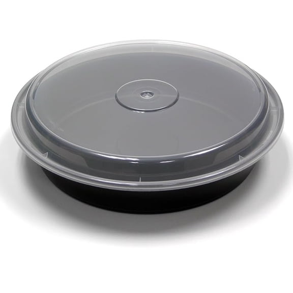 Reusable Round To-Go Food Meal Prep Storage Containers with Leak Proof Snap Lids | ICE N COLD | (25, 48oz)