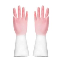Reusable Rubber Gloves for Dishwashing Cleaning Bleaching, Grippy Latex Dish Washing Gloves,Water Resistant Household Gloves for Kitchen Bathroom,L Size