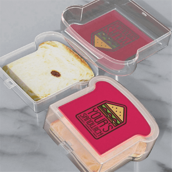 Reusable Sandwich Container Sealed Food Container Transparent Bread Box Food Portable Toast Sandwich Box B,1 x Sandwich Container