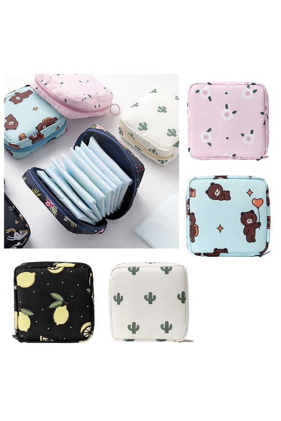 Reusable Sanitary Napkin Pads Storage Bag, Portable Water Resistance Pocket Size Purse for Women Girls, NGTEVOOS Clearance Black of Friday Special Offers