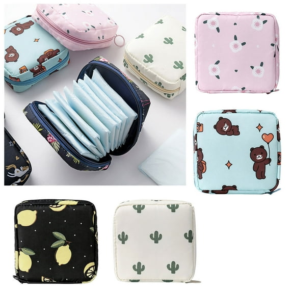 Reusable Sanitary Napkin Pads Storage Bag, Portable Water Resistance Pocket Size Purse for Women Girls, NGTEVOOS Clearance Black of Friday Special Offers