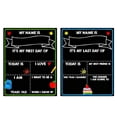 thumbnail image 1 of Reusable School Milestone Chalkboard, Double Sided Writing Surface Wooden Frame, Photo Prop Sign for Student Memories, Classroom Announcements, 1 of 7
