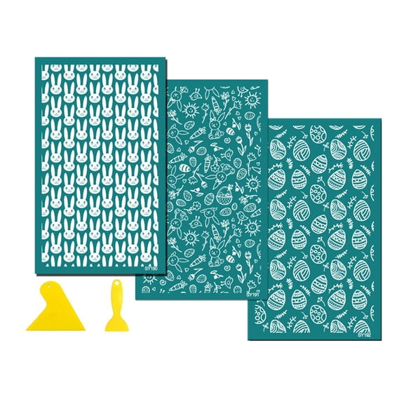 Reusable Screen Printing Stencils Easters Rabbits Silk Screen Stencils Clay Stencils for Jewellery Earring Making