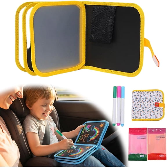 Reusable Scribble Drawing Book with Markers, Portable Erasable Sketch Pad with Storage Bag